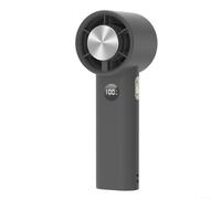 Sandyseptember Mini ventilateur à turbine portable avec affichage numérique, protection multiple, fonction de refroidissement pour la maison, le bureau, l'extérieur (gris foncé)
