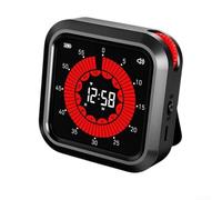 Sandyseptember Minuteur visuel avec grand écran, compte à rebours programmable 12H pour étudiants, cuisine, étude, alarme réglable (noir)