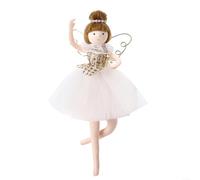 Sandyseptember Pendentif en peluche à suspendre pour sapin de Noël avec une danseuse de ballet conçu pour apporter de la joie et une touche décorative festive (doré)