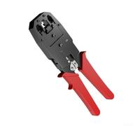 Sandyseptember Pince à sertir professionnelle pour câble réseau avec fonctions de dénudage et de coupe pour connecteurs RJ45 RJ11 RJ12, acier à haute teneur en carbone et alliage d'aluminium, rouge (A