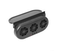 Sandyseptember Ventilateur d'échappement de voiture à énergie solaire avec double alimentation USB, ventilation haute vitesse à 3 moteurs pour tous les modèles de véhicules (noir)