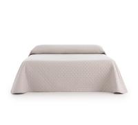 Sanelitex Couvre-lit réversible pour lit de 150/250 x 270 cm - Couvre-lit Extra Doux, Couleur Ivoire, Couvre-lit 100% fabriqué en Espagne avec Rembourrage 90 g/m²