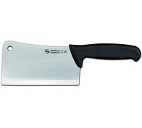 Sanelli Ambrogio Supra Feuille de Boucher en Acier Inoxydable, Manche aacier/Noir, Lame de 16 cm, 38 x 13 x 3 cm