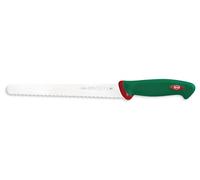 Sanelli – Couteau à pain Ligne Premana Professional – 24 cm – Acier inoxydable – Vert/rouge
