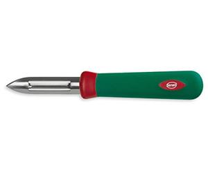 Sanelli Ligne Premana Professional,Éplucheur Pommes de Terre Cm.7,Acier Inoxydable,Vert et Rouge,17.5x1.5x2.5 cm