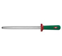 Sanelli Ligne Premana Professional,Fusil à Aiguiser Ovale Cm.30,Acier Inoxydable,Vert et Rouge,