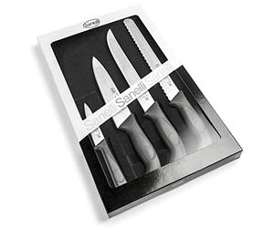 Sanelli Linea Skin Lot de 4 couteaux professionnels Chef en acier inoxydable