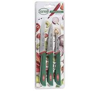 Sanelli Lot de 3 couteaux fruits et légumes – multifonction 10 cm, tomate 12 cm, légumes 6 cm