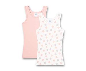 Sanetta Fille Unterhemd im Doppelpack Beige Singlet dans Un Double Pack, White Pebble, 116
