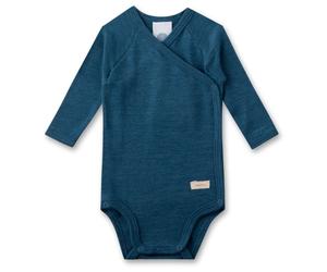 Sanetta - Kid's Wrapover Body 1/1 Wool - Sous-vêtement mérinos - 44/50 - steel blue
