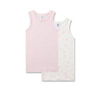 Sanetta Lot de 2 Maillots de Corps pour Fille - Rose et Blanc cassé - Maillot de Corps en Coton de qualité supérieure et Durable - Contenu : Lot de 2 sous-vêtements pour Filles, Beige, 80