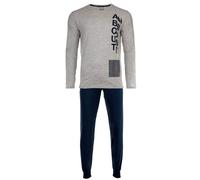 Sanetta Pyjama gris chiné / noir, Taille 188