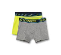 Sanetta Shorts Elite Grey Mel. Lot de 2 Boxers pour garçon de la Marque Gris mélangé et Citron Vert avec Bordure tissée elstique, 176