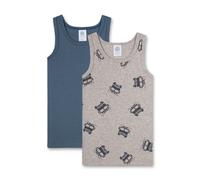 Sanetta T-Shirt Garçon Lot De 2 - Débardeur Sans Manches, Tanktop Gris/Bleu 140