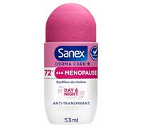 SANEX - Déodorant Roll-On Derma Care+ Anti-transpirant - Ménopause - Protection Bouffées de Chaleur et Odeurs - Sans alcool - Bille 53ml