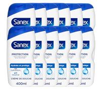 SANEX - Crème de Douche Protection - Hydrate et Protège - Hydratation 12h - Tous Types de Peau - Lot de 12 x 400ml