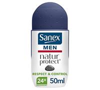 SANEX - Déodorant à Bille Men Natur Protect Respect & Control - Déodorant pour Homme à la Pierre d'Alun - Efficacité 24 h - 50 ml -