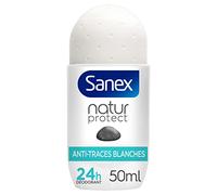 SANEX - Déodorant à Bille Natur Protect Anti-Traces Blanches - Déodorant à la Pierre d'Alun - Efficacité 24 h - Ne Laisse pas de Traces sur les Vêtements - 50ml