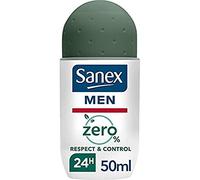 SANEX - Déodorant à Bille 0% Men Respect & Control - Déodorant Homme - Efficacité 24h - Sans Alcool, Sans Sels d'Aluminium - Lot de 6 Roll-On de 50mL