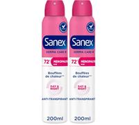 SANEX - Déodorant Derma Care+ - Ménopause - Spray Anti-Transpirant - Protection contre les Bouffées de Chaleur et Odeurs - Spray de 200ml (Lot de 2)