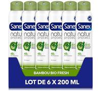 SANEX - Déodorant Natur Protect Fresh efficacité 48h bio spray 200ml - Lot de 6