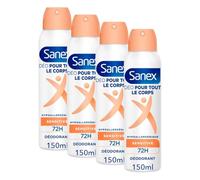 Sanex, Deodorant Spray pour le Corps Complet, Sensitive Brume, 75 ml (Lot de 4)