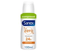 SANEX - Déodorant Spray Zéro% (0%) Peaux Sensibles - Déodorant pour Homme et Femme - Efficacité 24 h - Sans Alcool, Sans colorants - Format Compressé 100 ml