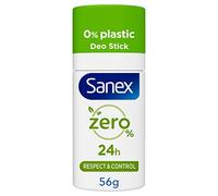 SANEX - Deodorant Stick Solide 0 % Respect & Control - Deodorant Femme et Homme - Efficacite 24 h - Deo Stick 56 g