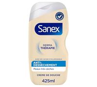 SANEX - Derma Thérapie - Crème de douche anti-dessèchement - Gel Douche - Peaux très sèches - Réduit les démangeaisons - Complexe d’acides aminés et acide hyaluronique - 425ml