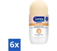 Sanex Dermo - Sensitive - Déodorant roll-on - anti-transpirant 48h - 50 ml - value pack - 6 pièces
