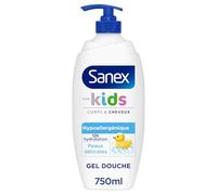 SANEX - Gel Douche Derma Care Kids Pompe - 12h d'hydratation - Peaux Délicates - Enfant - 700ml