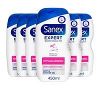 Sanex Gel douche hypoallergénique BiomeProtect 450 ml, doux pour les peaux sensibles, nettoyant pour le corps Microbiome Skincare (6 x 450 ml) (l'emballage peut varier)