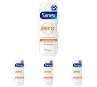 SANEX - Gel douche Nourrissant Zero% pour peaux sèches - Offre jusqu'à 8h d'Hydratation - le flacon de 725 ml (Lot de 4)