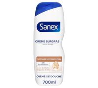Sanex, Gel Douche Peaux Sèches Surgras, Derma Care Crème, 700 ml | Crème de douche nourrissante, Formule prébiotique à l'huile de germe de blé, Restaure l'hydratation cutanée pendant 12h