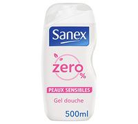 SANEX - Gel Douche Sans Savon Zéro%(0%) Peaux Sensibles, Sans Colorants, Formule respectueuse de la peau et contribuant au respect de l'environnement, Riche en agents hydratants, Femme et Mixte, 500ml