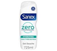 SANEX - Gel Douche Zero% hypoallergénique - Tous types de peau - Hydratant - Pour toutes la famille - Corps, visage & cheveux - 725ml