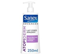 SANEX - Lait corps Sanex Advanced Atopiderm Peaux Réactives et Atopiques - Soulage la Sécheresse & Apaise les démangeaisons - Formule Testée Dermatologiquement - Flacon Pompe 250 ml
