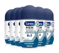 Sanex Men Active Control Lot de 6 déodorants anti-transpirants à bille Blanc 50 ml