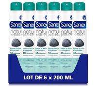 SANEX -Déodorant spray Natur Protect Pierre d’Alun Extra Efficacy 48 h 200ml - protège contre les odeurs pendant 48 heures - testé sous contrôle dermatologique - ne contient pas d’alcool*