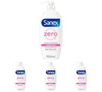 SANEX - Pompe Gel douche Zéro Sensitive Pompe - Peaux sensibles - sans savon - Hypoallergénique - 700ml (Lot de 4)