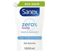 SANEX - Eco Recharge Gel Douche Hydratant Sanex Zéro 0% Essential Famille - tous types de peaux - 1L