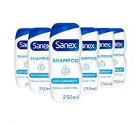 Sanex Shampooing Nourrissant & Doux Anti-Pellicule 250 ml - Lot de 6 - Agent Antibactérien, Testé Dermotologiquement, Restaure le Cuir chevelu (6 x 250 ml)