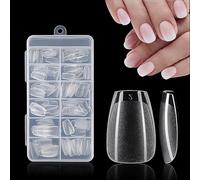 SanFangyue 192 Pieces American Capsules Ongles, 12 Sizes Clear Matte Short Tips Kit False Ongles Nails Transparent, American Press On Nails for DIY Nail Tips Art Extensions