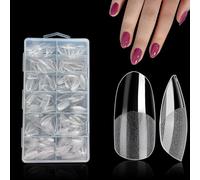 SanFangyue 552 Pieces American Capsules Ongles, 12 Sizes Clear Matte Short Tips Kit False Ongles Nails Transparent, American Press On Nails for DIY Nail Tips Art Extensions (DY, M)