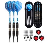 sanfeng Jeu de fléchettes à Pointe Souple 18 Gram - Flechette Pointe Plastique Professionnelle avec 6 Ailettes et 30 Pointes 50 Joints Toriques en Caoutchouc pour Cible de Flechette Electronique