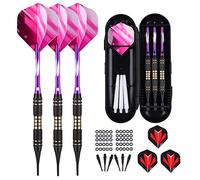 sanfeng Jeu de fléchettes à Pointe Souple 18 Gram - Flechette Pointe Plastique Professionnelle avec 6 Ailettes et 30 Pointes 50 Joints Toriques en Caoutchouc pour Cible de Flechette Electronique