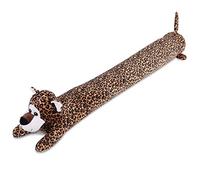 SANFERGE Butée de porte très résistante de 91,4 cm, 1,4 kg, décoratif insonorisé, protection contre les courants d'air, motif léopard café