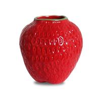 SANFERGE Mini Vase à Fleurs en céramique en Forme de Fraise, Vase décoratif Mignon pour Arrangement Floral, Unique pour décoration de Maison, Cuisine, Bureau, Centre de Table, Petit Rouge