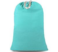 SANFERGE Sac à linge robuste avec cordon de serrage et poignée, sac de voyage extra large pour linge sale et linge domestique, doublure durable indéchirable, 71,1 x 101,6 cm, turquoise