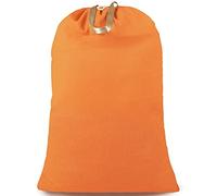 SANFERGE Sac à linge robuste avec cordon de serrage et poignée, sac de voyage extra large pour linge sale et linge domestique, doublure durable indéchirable, 71,1 x 101,6 cm, orange